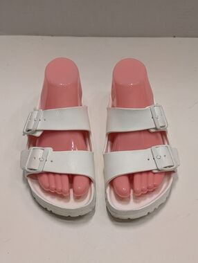 Birkenstock Women's 37/6 Arizona EVA White Double Strap Sandals